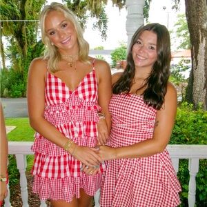 Red and White Gingham Dresses